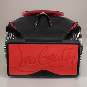 CHRISTIAN LOUBOUTIN Original Spiked Calfskin Leather Sporty Punk Rock Backpack